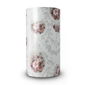Floral Wallpaper Vinyl Wrap 15.6m x 106cm White Red Brown Grey