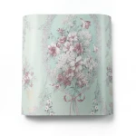 Floral Wallpaper Vinyl Wrap 15.6m x 106cm Light Green Red Grey