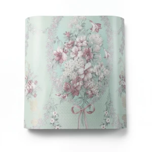 Floral Wallpaper Vinyl Wrap 15.6m x 106cm Light Green Red Grey