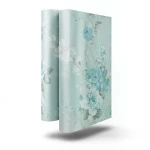 Floral Wallpaper Vinyl Wrap 15.6m x 106cm Cyan Green Grey