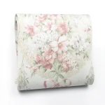 Floral Wallpaper Vinyl Wrap 15.6m x 106cm Pink White Beige