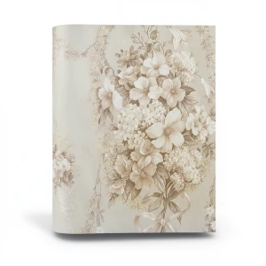 Floral Wallpaper Vinyl Wrap 15.6m x 106cm Beige Brown