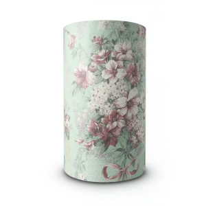 Floral Wallpaper Vinyl Wrap 15.6m x 106cm Light Green Red Grey