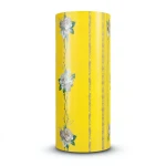Floral Wallpaper Vinyl Wrap 15.6m x 106cm Yellow with Green and Grey
