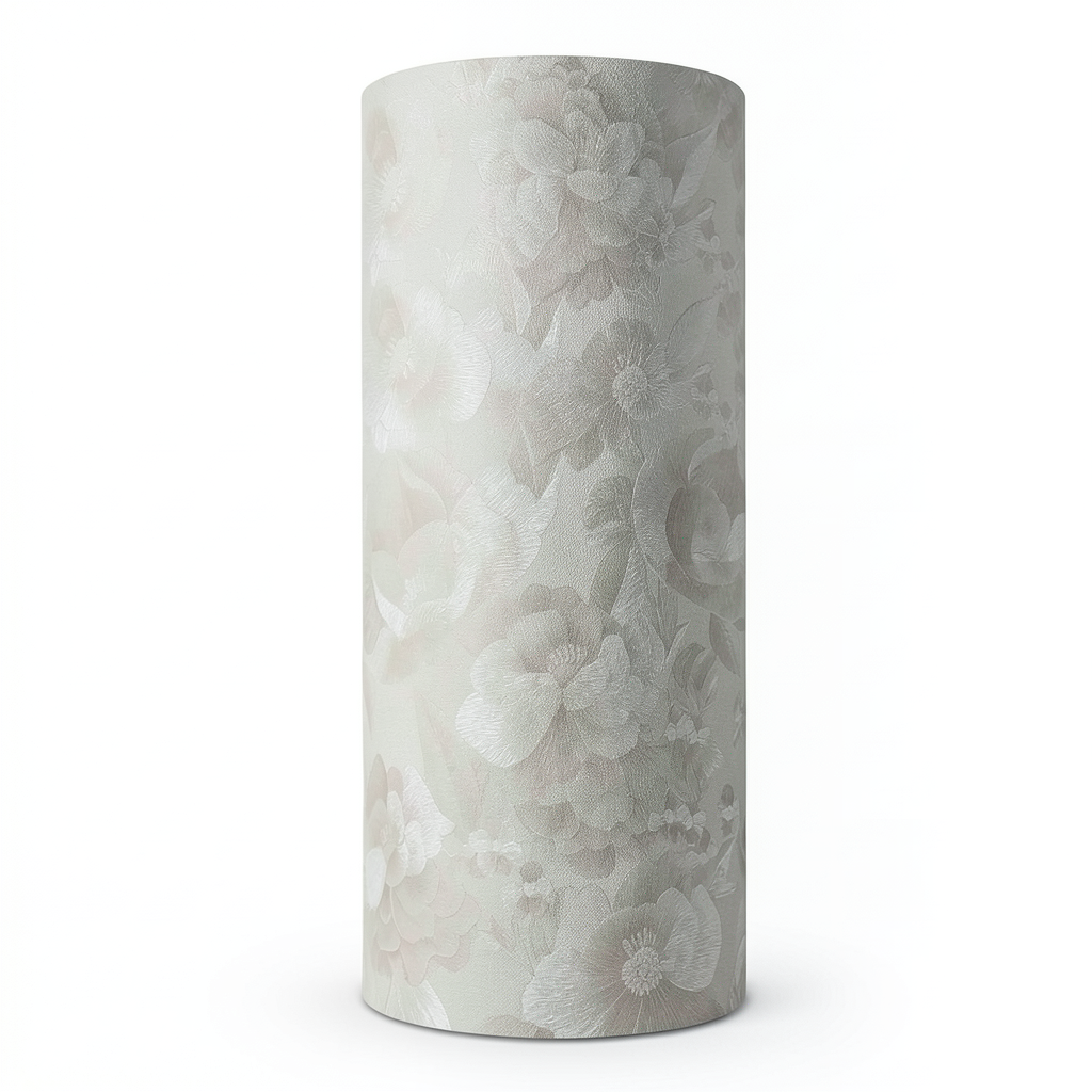 Floral Wallpaper 15.6m×106cm Brown on Grey, Roll