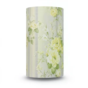 Floral Wallpaper 15.6m Length 106cm Width Green on Yellow and Grey