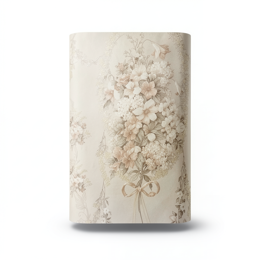 Floral Wallpaper Vinyl Wrap 15.6m x 106cm Beige Brown