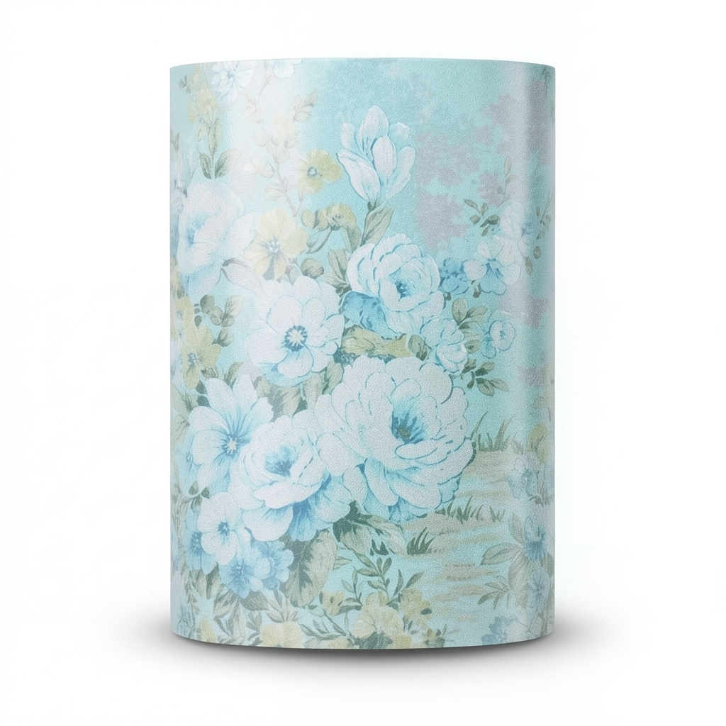 Floral Wallpaper Vinyl Wrap 15.6m x 106cm Cyan Gray Green