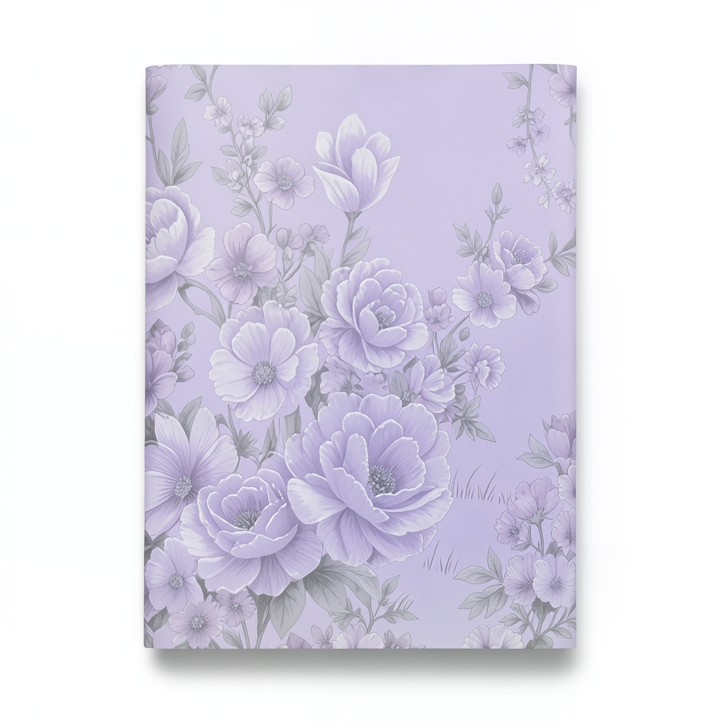 Floral Wallpaper 15.6m x 106cm Light Purple with Gray