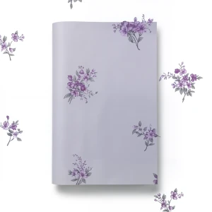 Floral Wallpaper 15.6m×106cm Purple on Gray