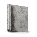 Floral Wallpaper 15.6m×106cm Brown on Grey, Roll