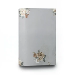 Floral Wallpaper 15.6m×106cm Gray with Light and Dark Brown