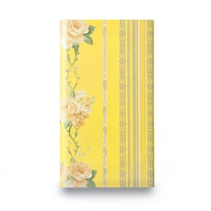 Floral Wallpaper Vinyl Wrap 15.6m x 106cm Yellow with Green and Grey