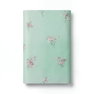Floral Wallpaper 15.6m×106cm Green with Pink