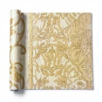 Italian Classic Wall Decoration, Size 10m×1.06m, beige with gold Color, Model Z21823 