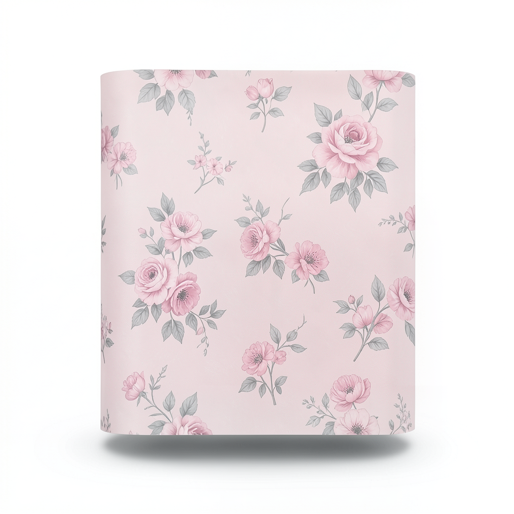 Floral Wallpaper 15.6m×106cm Pink Gray Color