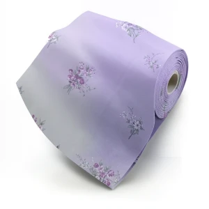 Floral Wallpaper 15.6m×106cm Purple on Gray