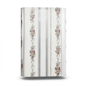 Floral Wallpaper 15.6m x 106cm Red, Purple, Green with Silver & Grey
