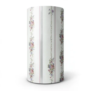 Floral Wallpaper 15.6m x 106cm Red, Purple, Green with Silver & Grey
