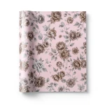 Floral Wallpaper 15.6m×106cm Pink with Brown and Gray