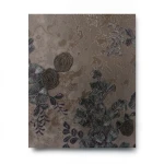 Leaf Patterned Wallpaper 15.6m x 106cm Dark Brown with Earthy Brown