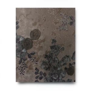 Leaf Patterned Wallpaper 15.6m x 106cm Dark Brown with Earthy Brown
