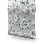 Floral Wallpaper 15.6m x 106cm Gray