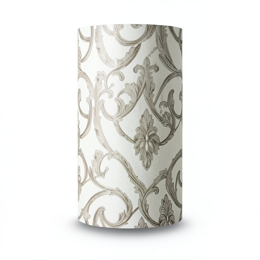 Leaf Patterned Wallpaper 15.6m Length, 106cm Width, Light and Dark Brown