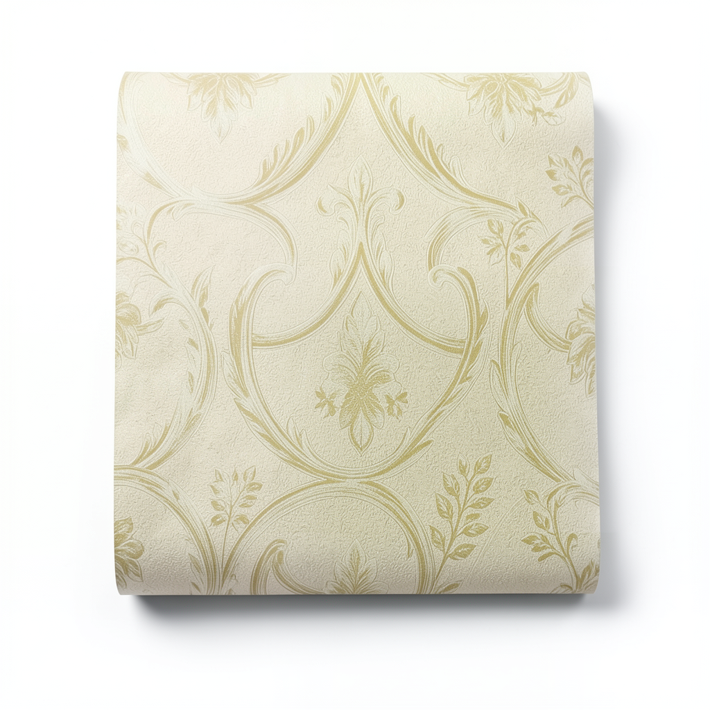 Tree Patterned Wallpaper 15.6m×106cm Yellow Beige