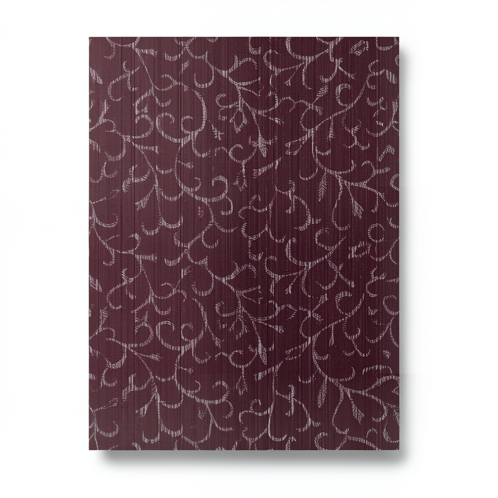 Leaf Patterned Wallpaper 15.6m x 106cm Dark Red