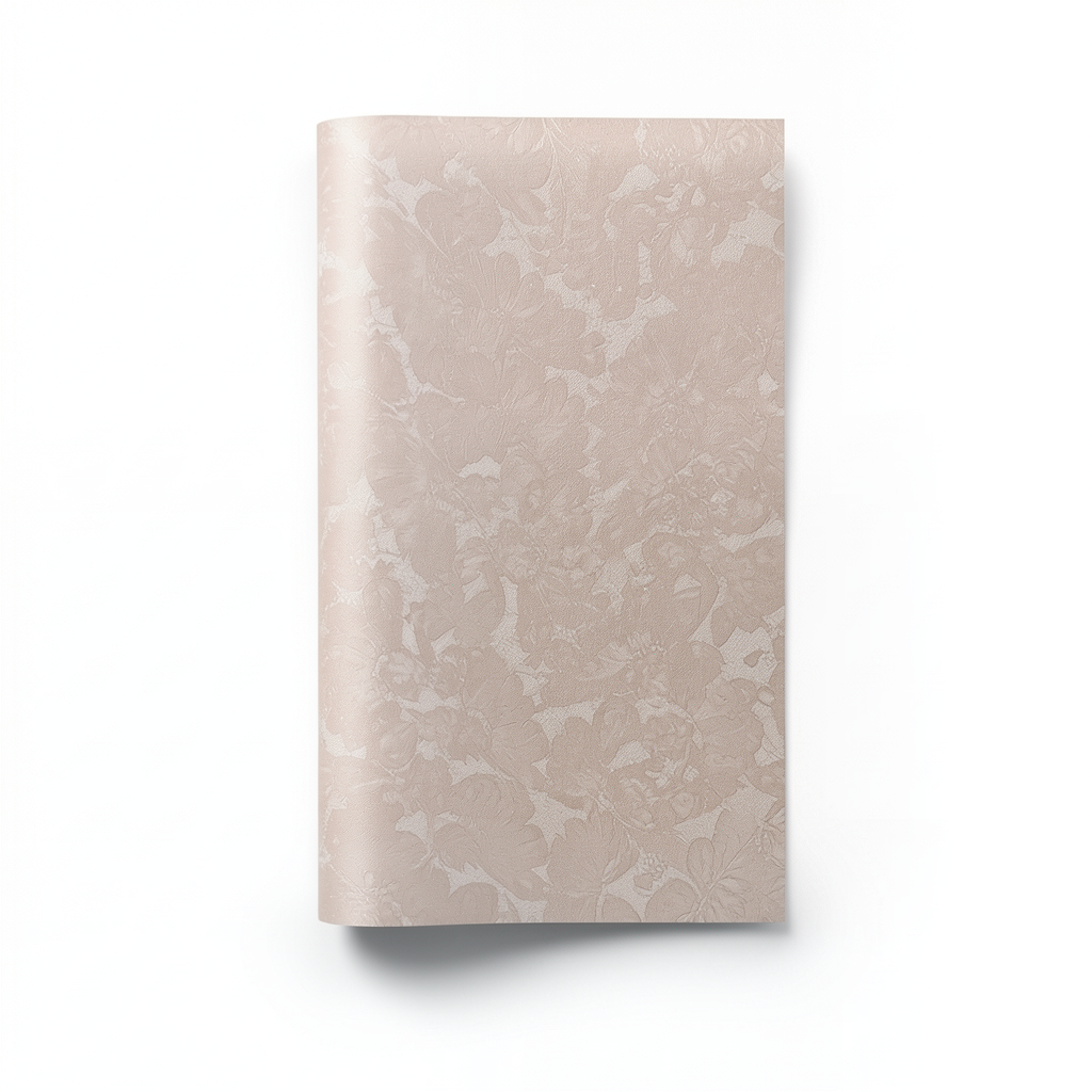 Leaf Patterned Wallpaper 15.6m Length, 106cm Width, Pastel Brown