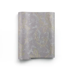 Tree Patterned Wallpaper 15.6m×106cm Brown Purple Faint Gray