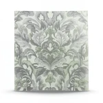 Leaf Patterned Wallpaper 15.6m x 106cm, Faint & Dark Gray with Light Green