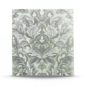 Leaf Patterned Wallpaper 15.6m x 106cm, Faint & Dark Gray with Light Green
