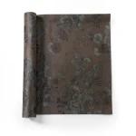 Leaf Patterned Wallpaper 15.6m x 106cm Dark Brown with Earthy Brown