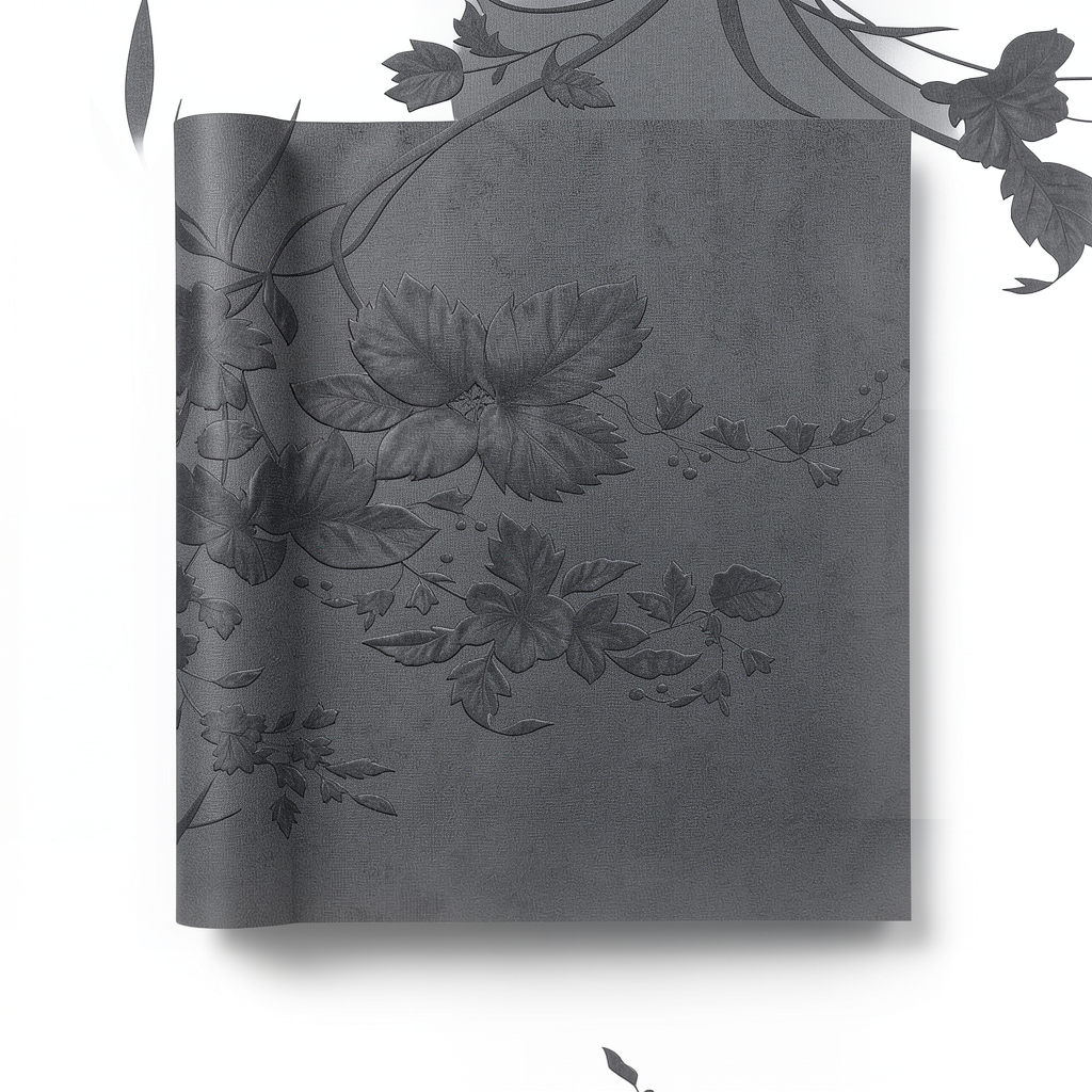 Dark Gray Rose Wallpaper 10m x 53 cm, Elegant Design