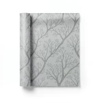 Tree-Patterned Wallpaper Vinyl Cover 15.6m x 106cm Gray