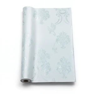 Floral Wallpaper Vinyl Cover 15.6m x 106cm Sky Silver