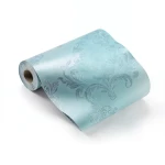 Wallpaper Tree-Patterned Design 15.6m×106cm Cyan Silver Cadet