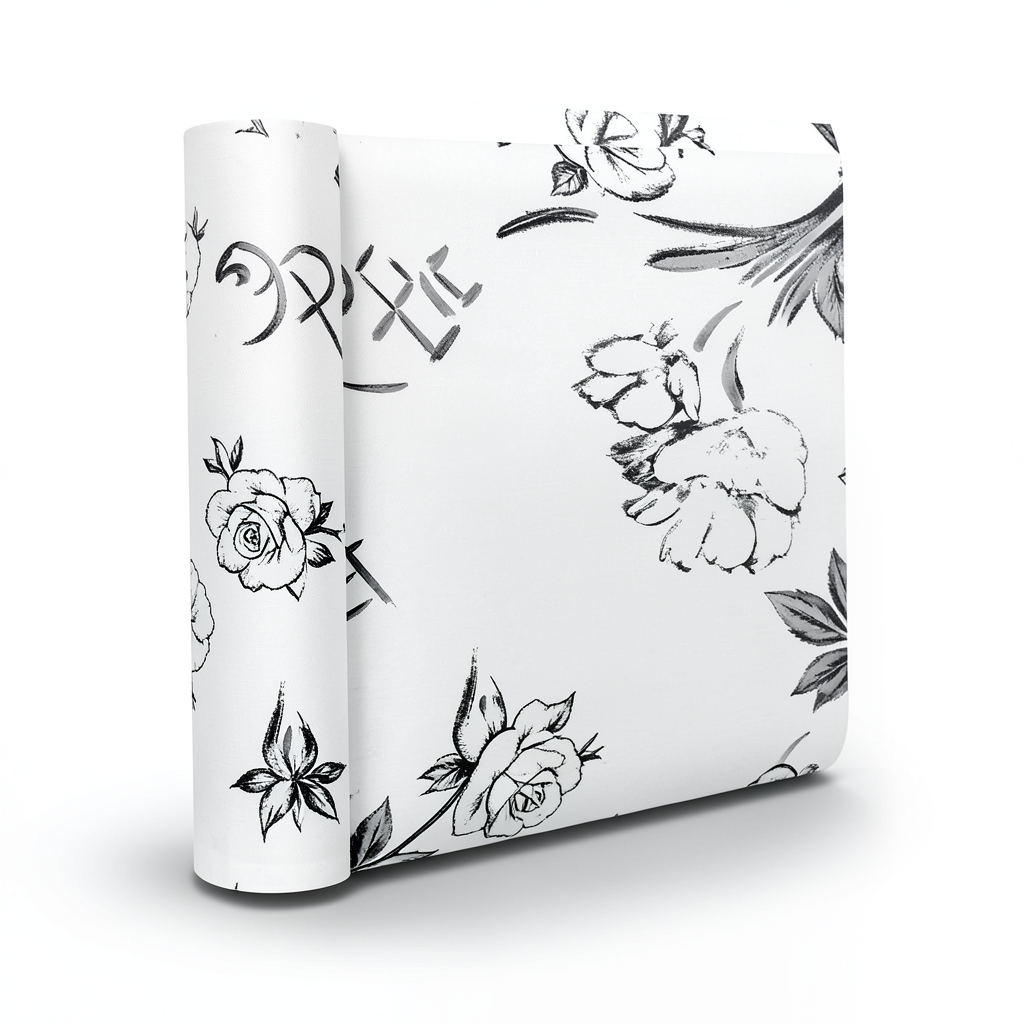 Floral Wallpaper Length 10 meters Width 53 cm White Color