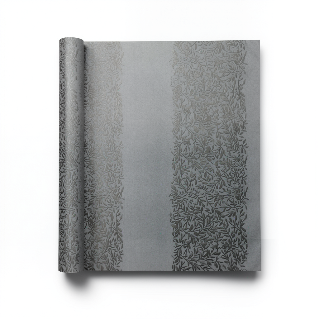 Wallpaper Tree-Patterned Design 15.6m×106cm Dark and Faint Grey