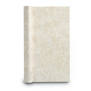 Floral Wallpaper Vinyl Cover 15.6m x 106cm Light Beige