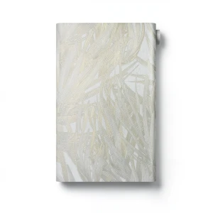 Leaf Patterned Wallpaper 15.6m x 106cm Light Grey Faint Gold