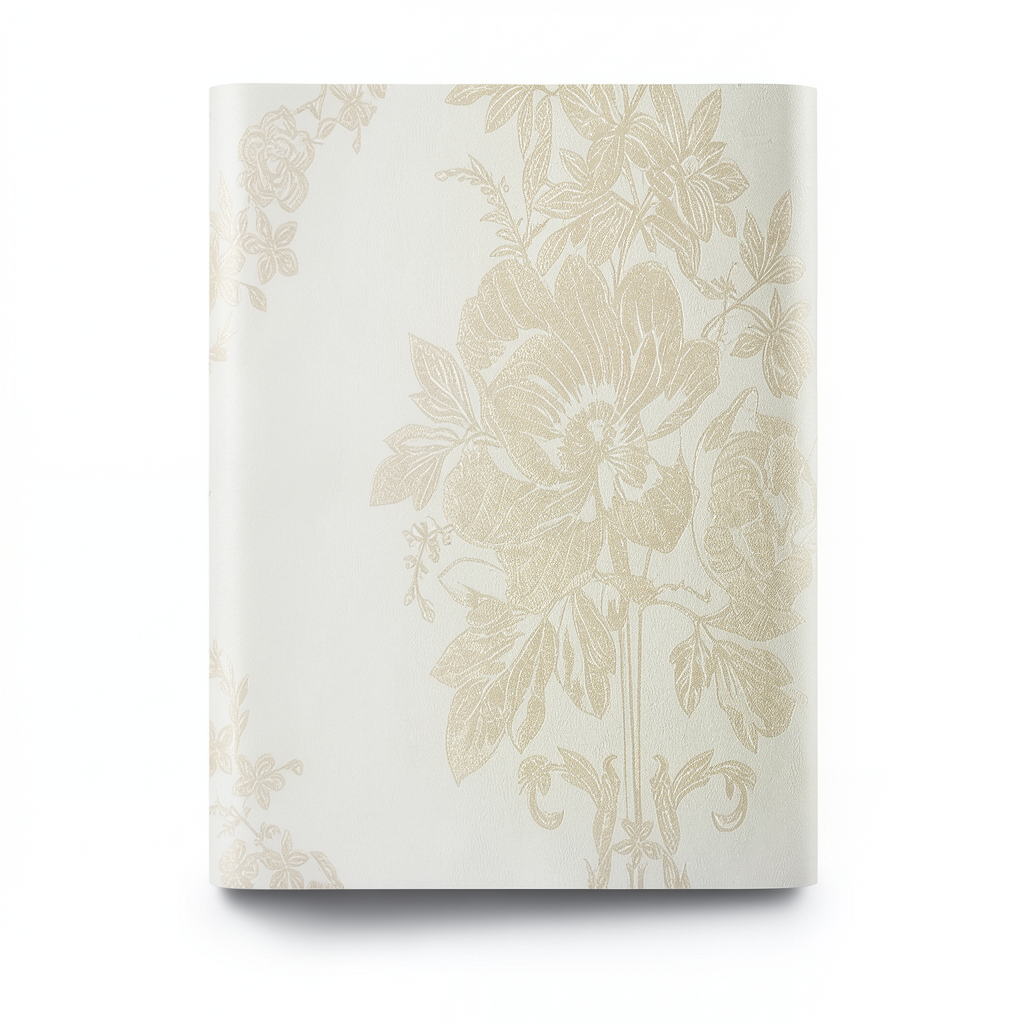 Wallpaper Leaf-Patterned Design Size 15.6m×106cm Beige Color