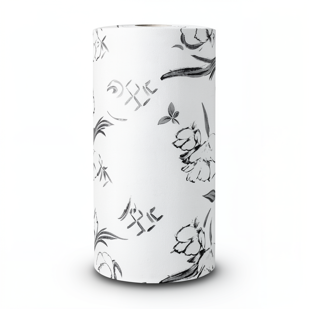 Floral Wallpaper Length 10 meters Width 53 cm White Color