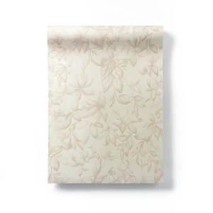 Floral Wallpaper Vinyl Cover 15.6m x 106cm Beige