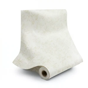 Floral Wallpaper Vinyl Cover 15.6m x 106cm Light Beige