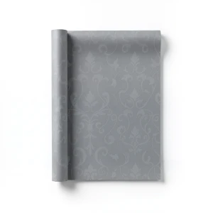 Leaf-Patterned Wallpaper Vinyl Cover 15.6m x 106cm Gray