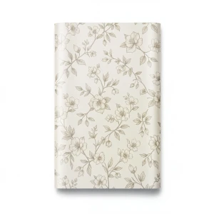 Wallpaper Floral Design Size 15.6m×106cm Light Beige Color