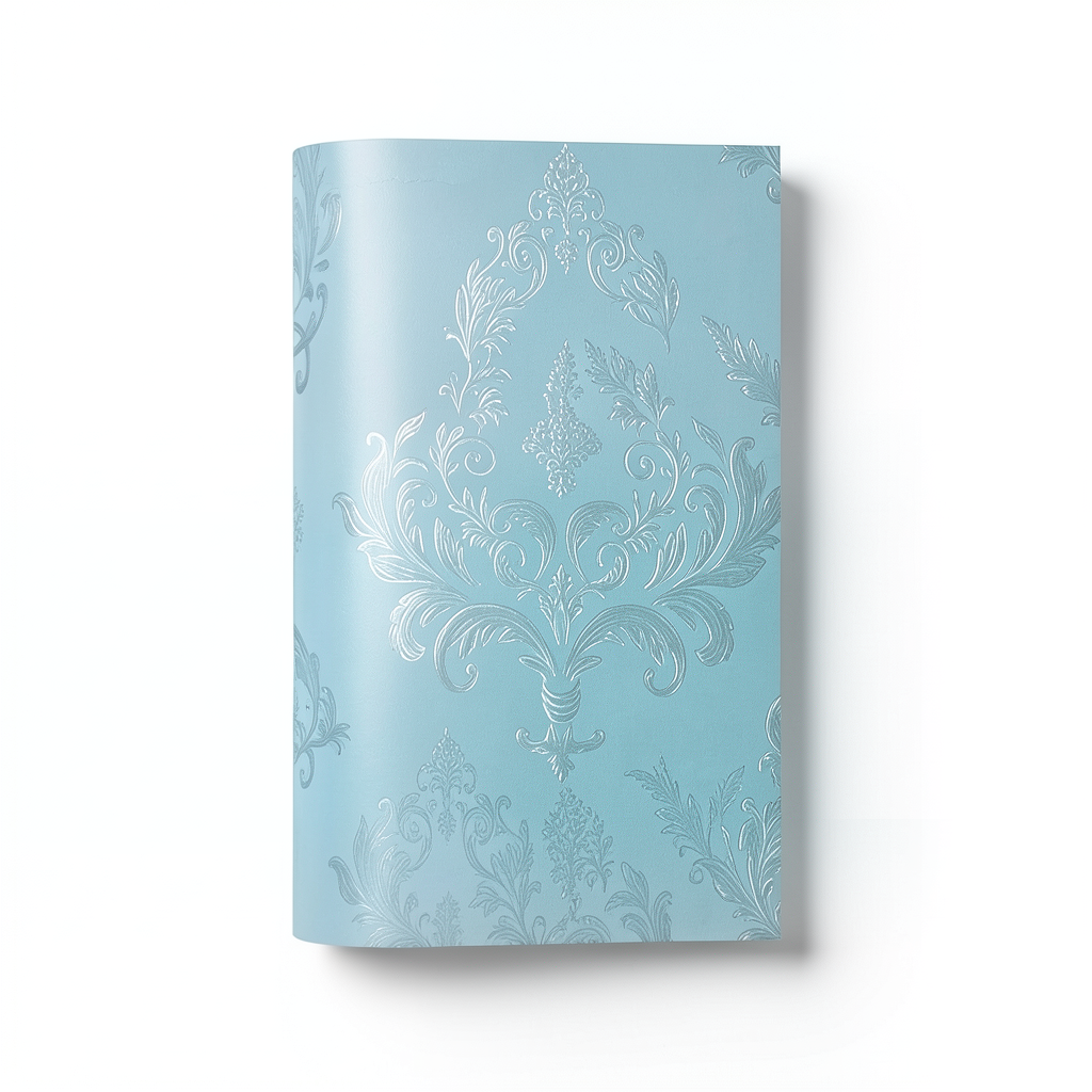 Wallpaper Tree-Patterned Design 15.6m×106cm Cyan Silver Cadet